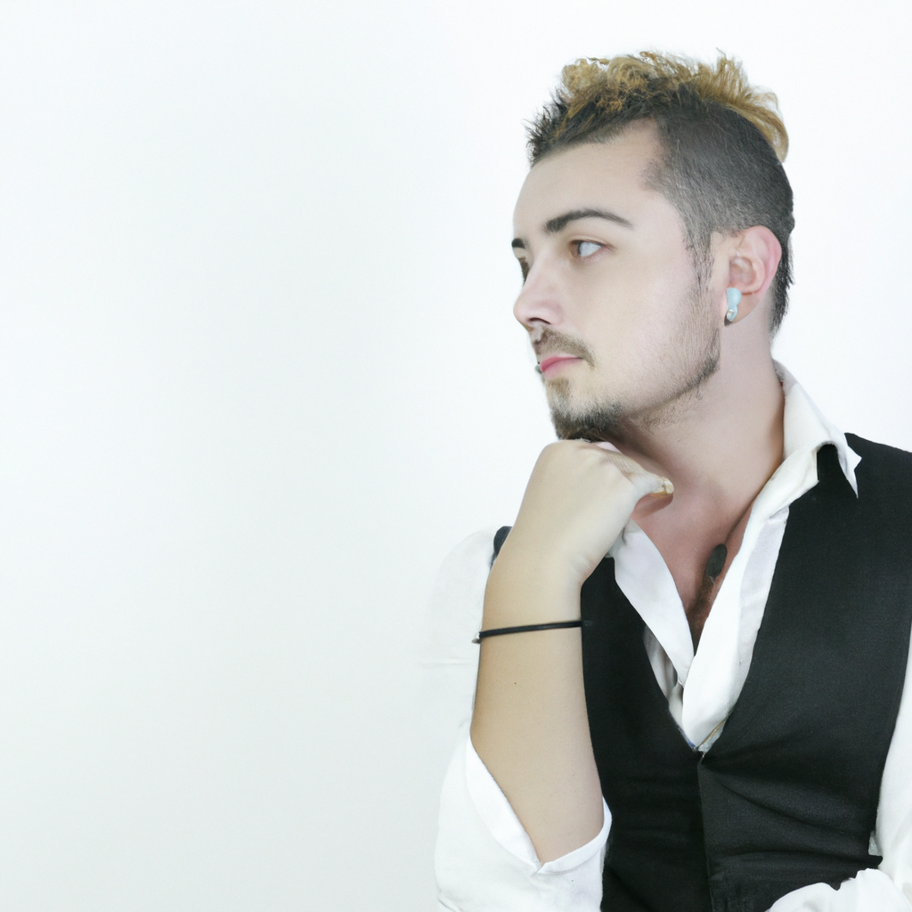 Retrato generado high-key sobre fondo blanco