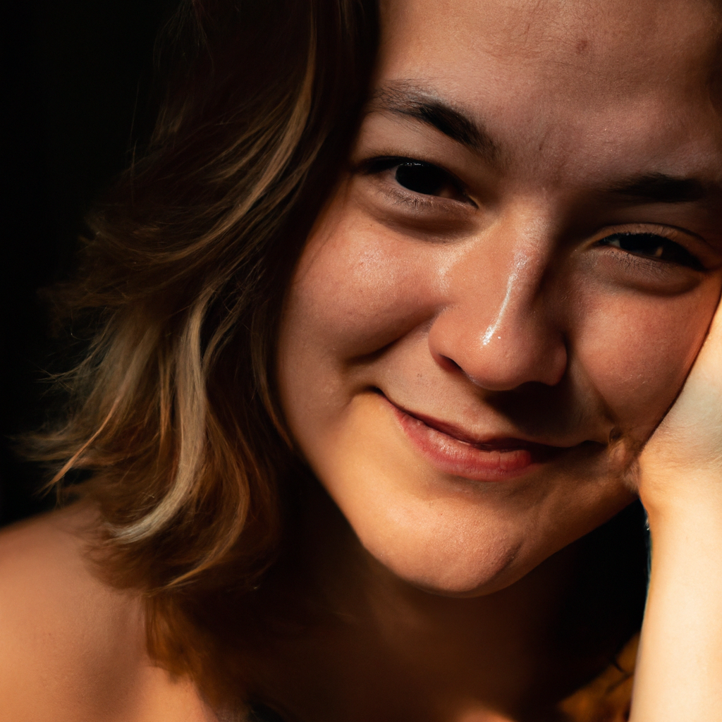 Retrato generado de Ana, fotógrafa principal con luz suave